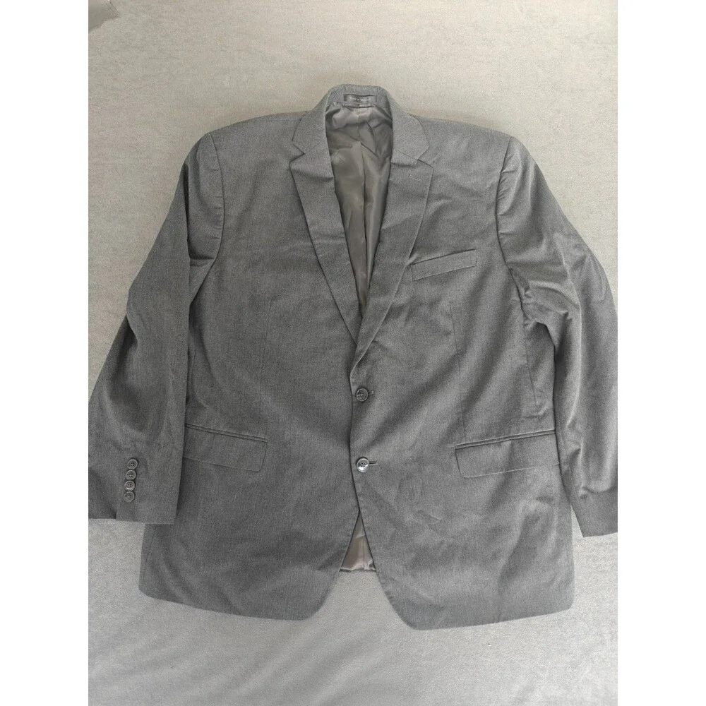 Van Heusen 48R Gray Suit Jacket Men's 2 Button Dress Blazer Classic Fit